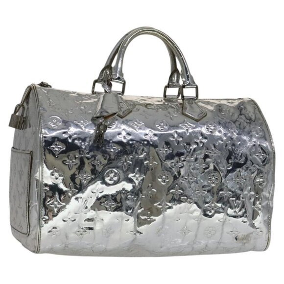 LOUIS VUITTON Monogram Miroir Speedy 35 Hand Bag Silver M95786 LV Auth 106317A - Picture 1 of 15